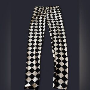 Dressed in LALA Black and White Harlequin Leggings